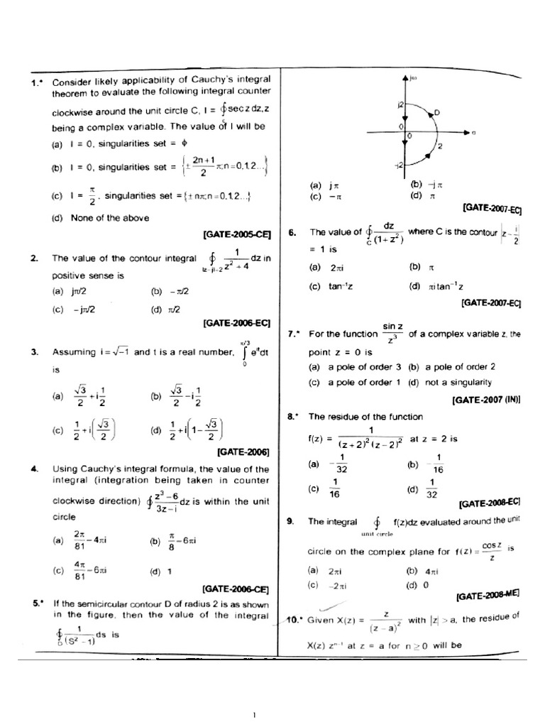 Complex Integration PYQ | PDF
