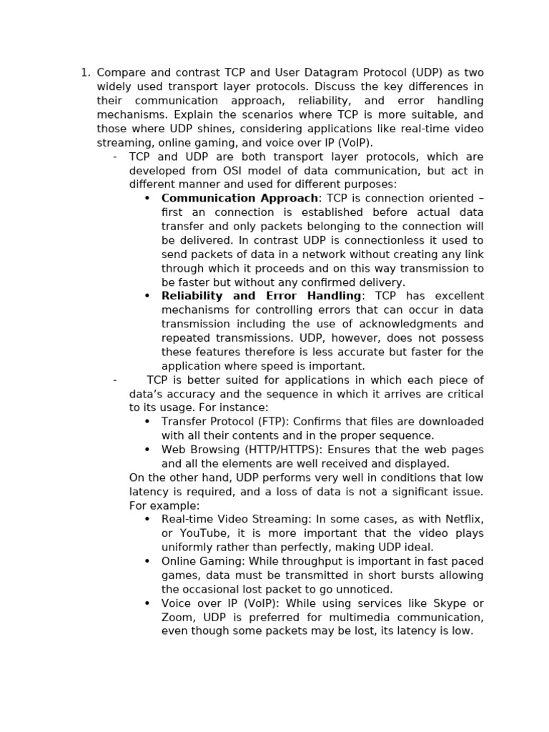 TCP vs UDP: Key Differences Explained | PDF | Transmission Control ...