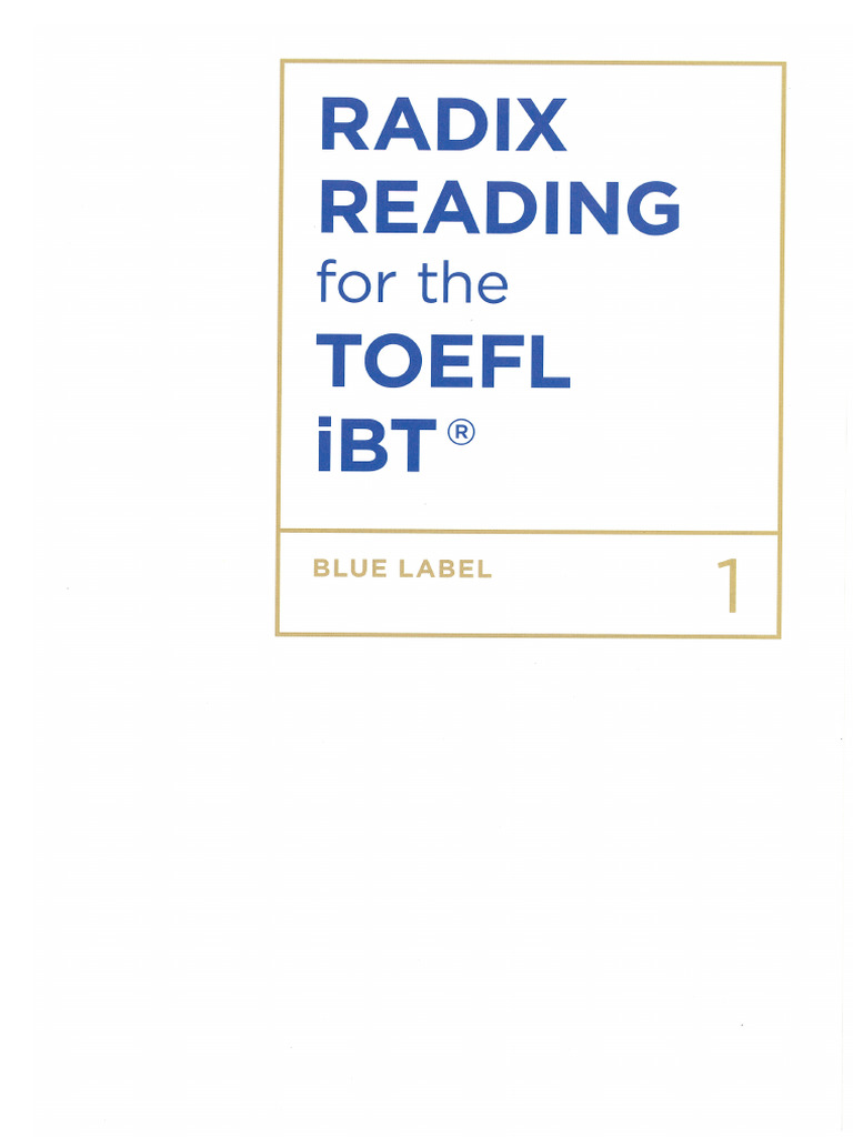 고1B RADIX Reading for the Toefl Blue Label 1 | PDF