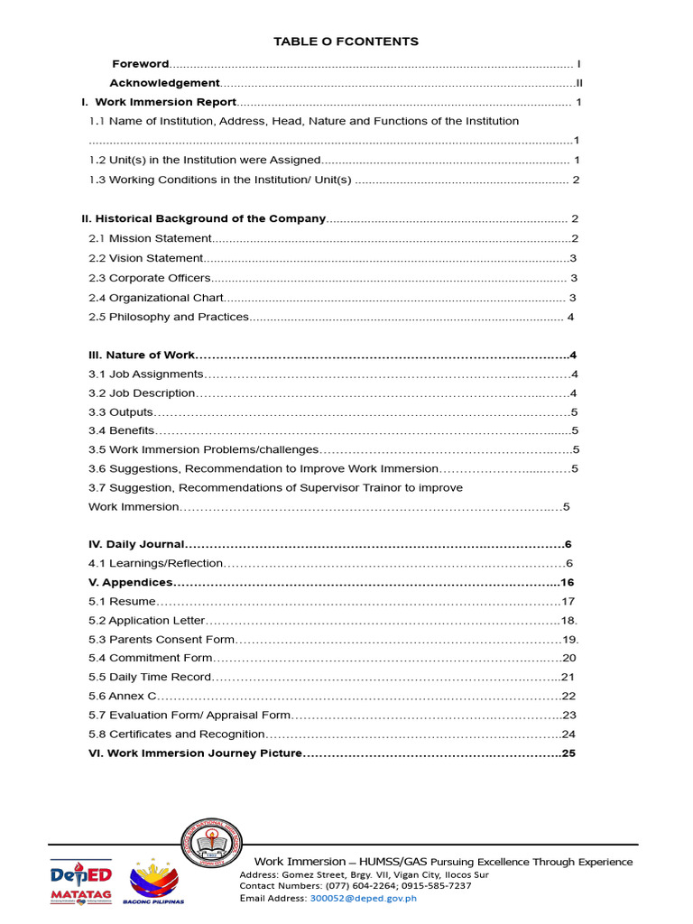 Work Immersion Report: BFP Caoayan Experience | PDF | Fire Safety