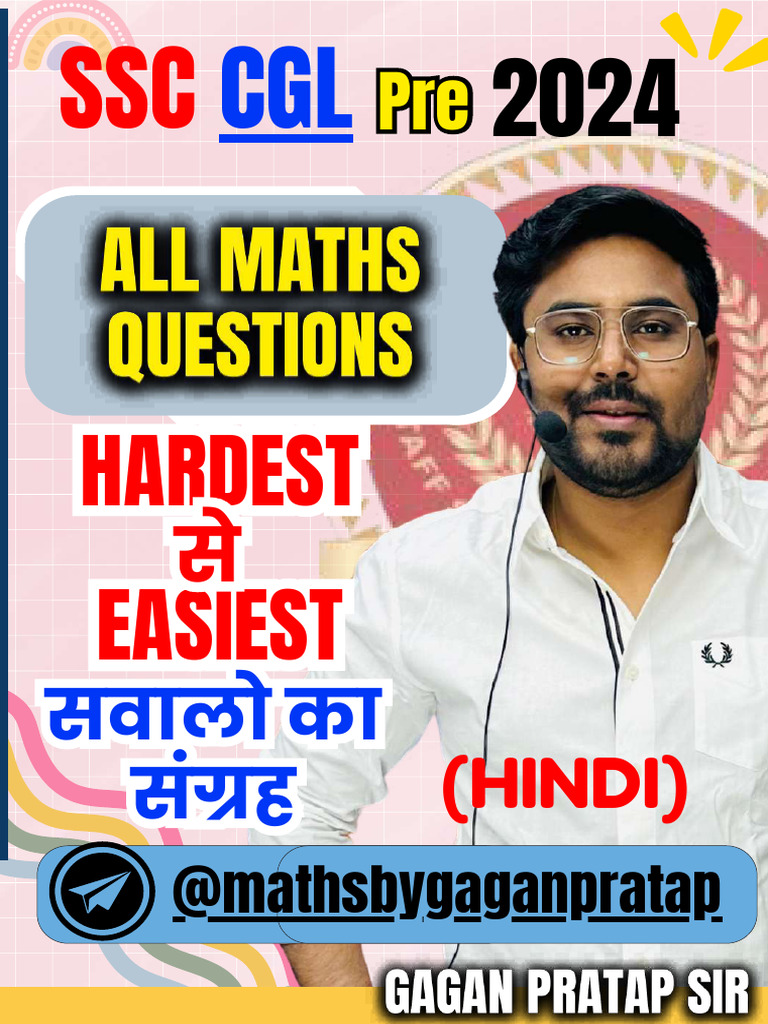 SSC CGL 2024 Mathematics (Hindi) Hard To Easy | PDF