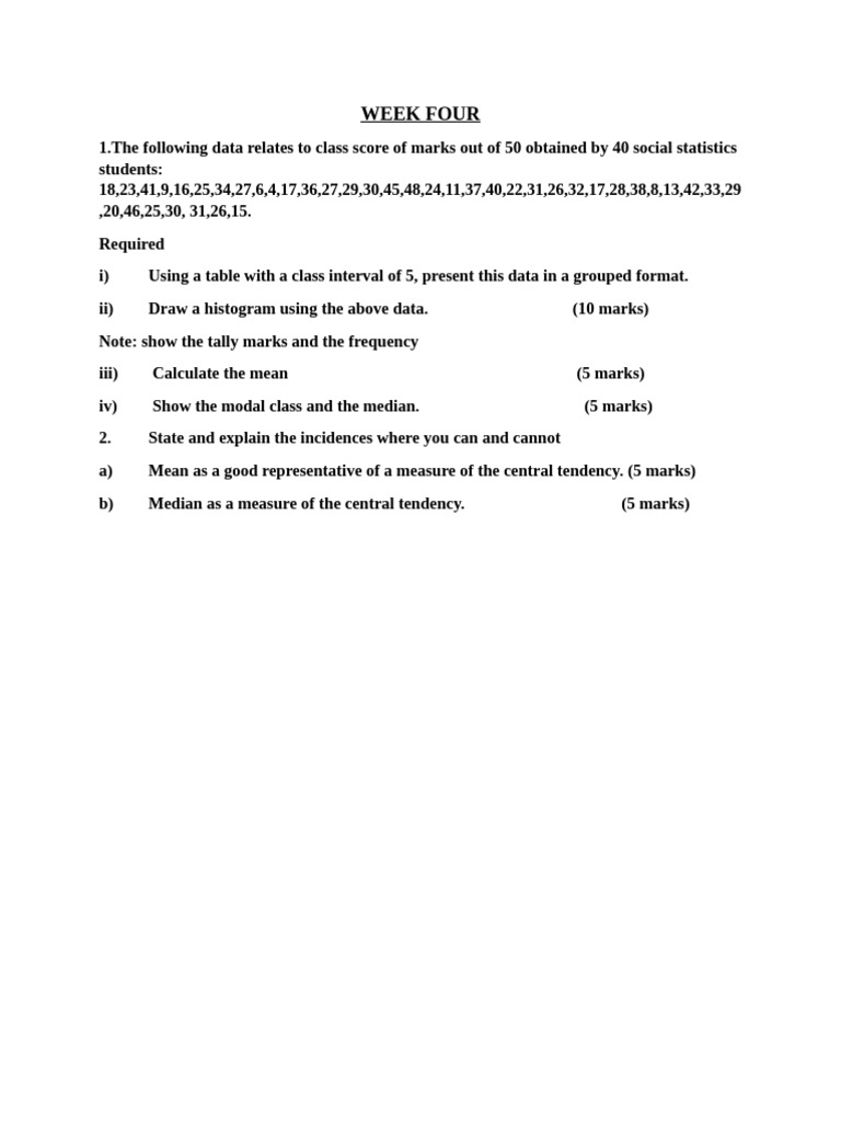Statistical Analysis of Student Scores | PDF | Mean | Median