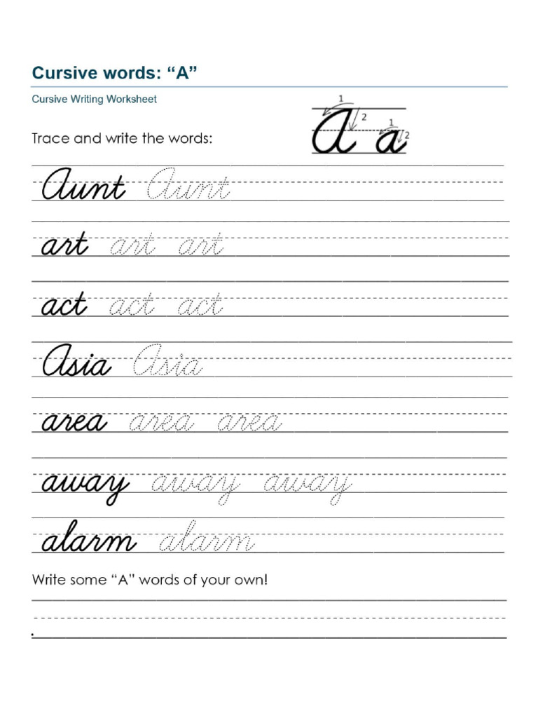 Cursive Words | PDF