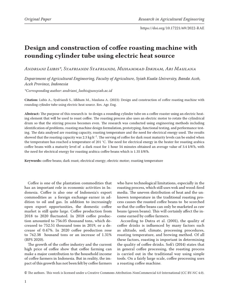 Coffee Roaster Design and Construction | PDF | Coffee