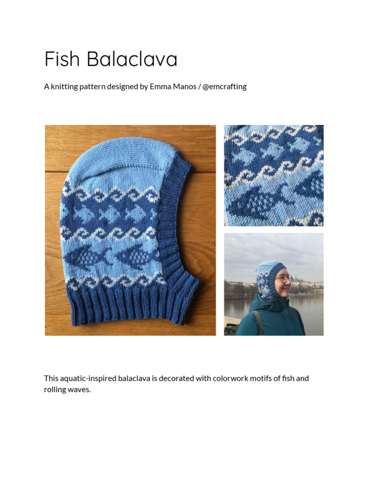 Fish-Inspired Balaclava Knitting Pattern | PDF | Knitting | Basic ...
