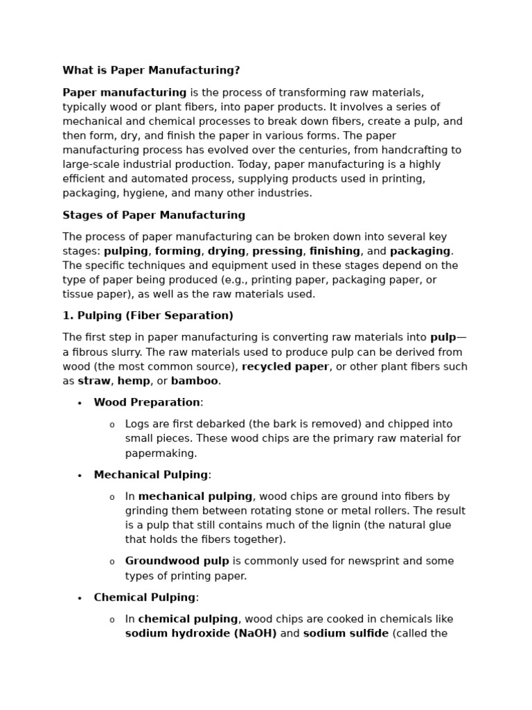 Paper Manufacturing Tejas | PDF | Pulp (Paper) | Paper