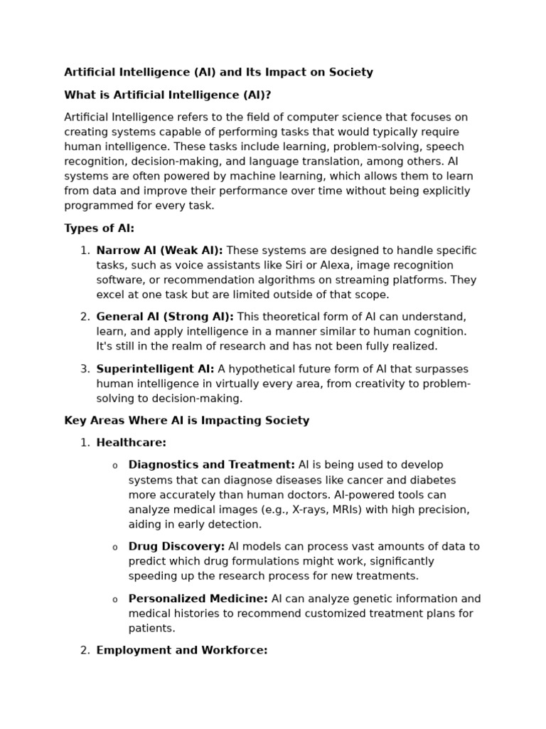AI's Role in Healthcare and Society | PDF | Artificial Intelligence ...