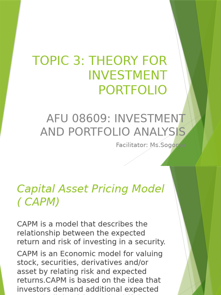 CAPM and APT in Investment Analysis | PDF | Capital Asset Pricing Model ...