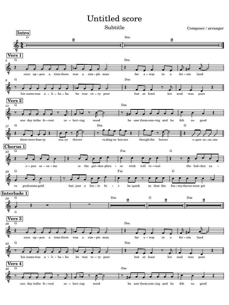 Composer Arranger Untitled Score | PDF
