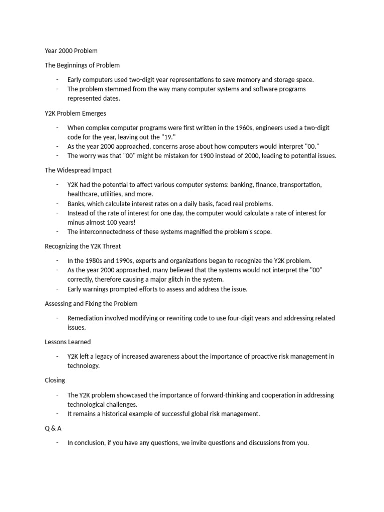 Year 2000 Problem | PDF | Computing