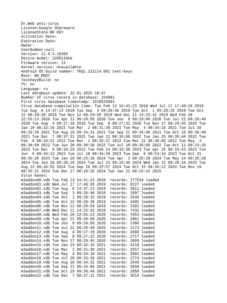 Dr.Web Anti-Virus Version 12.9.5 Details | PDF | Java (Programming ...