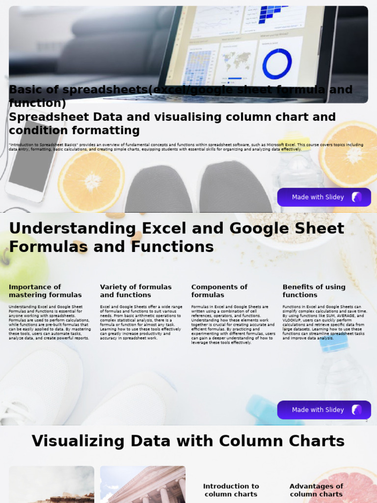 Basic of Spreadsheets (Excel/google Sheet Formula and Function ...