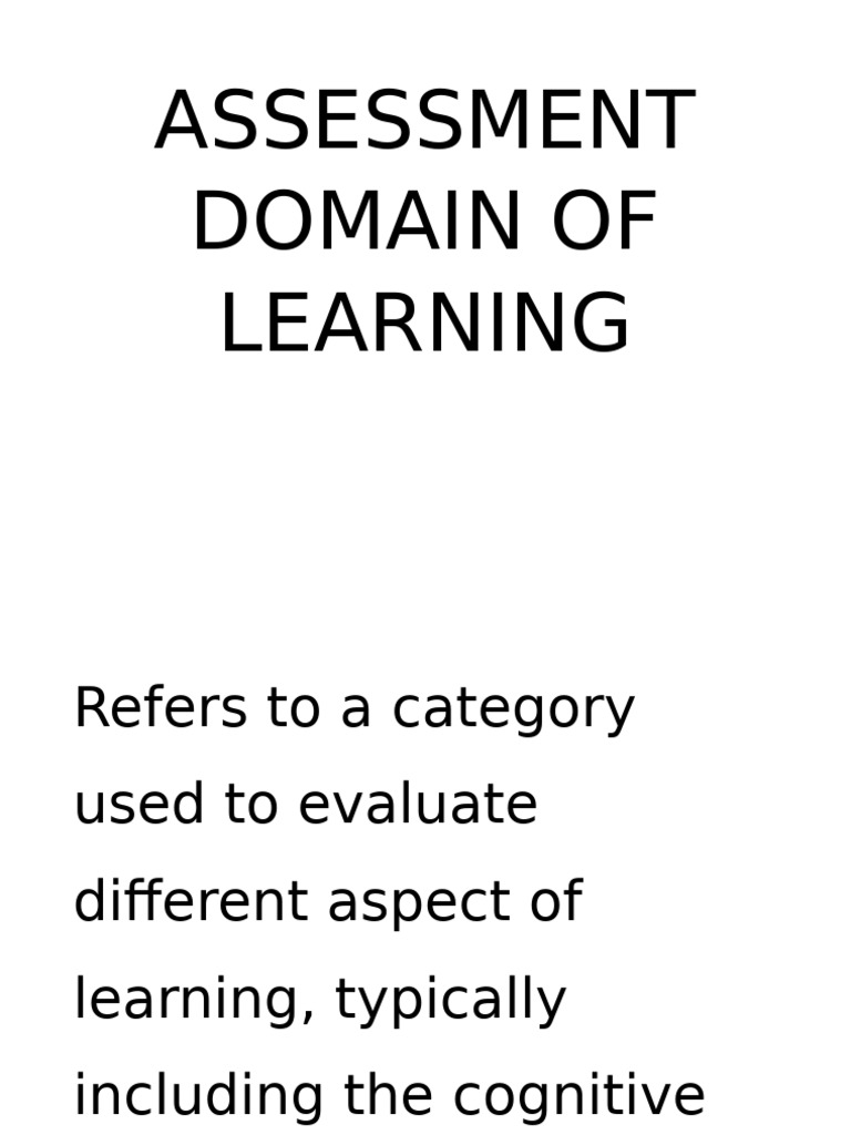 Assessment Domain of Learning | PDF
