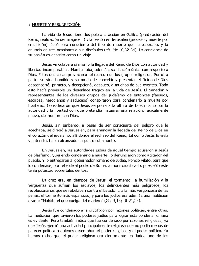 Tema 6 - Muerte y Resurrección | PDF | La resurrección de Jesús | Jesús