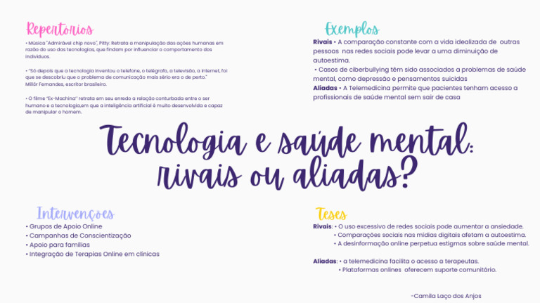 Tecnologia e Saúde Mental: Rivalidade ou Aliança? | PDF | Saúde mental ...
