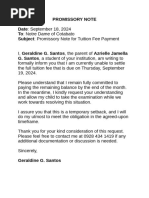 Promissory Note - Tuition Fee | PDF | Private Law | Business Law