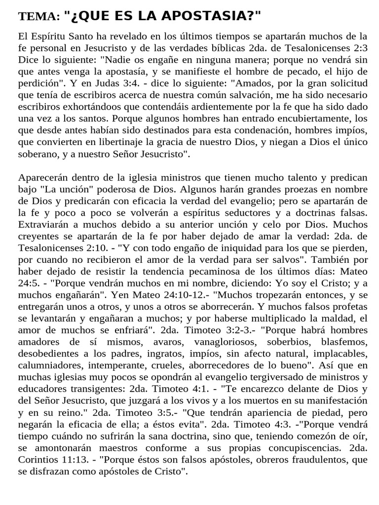 Que Es La Apostasia | PDF | Cristo (título) | Iglesia cristiana