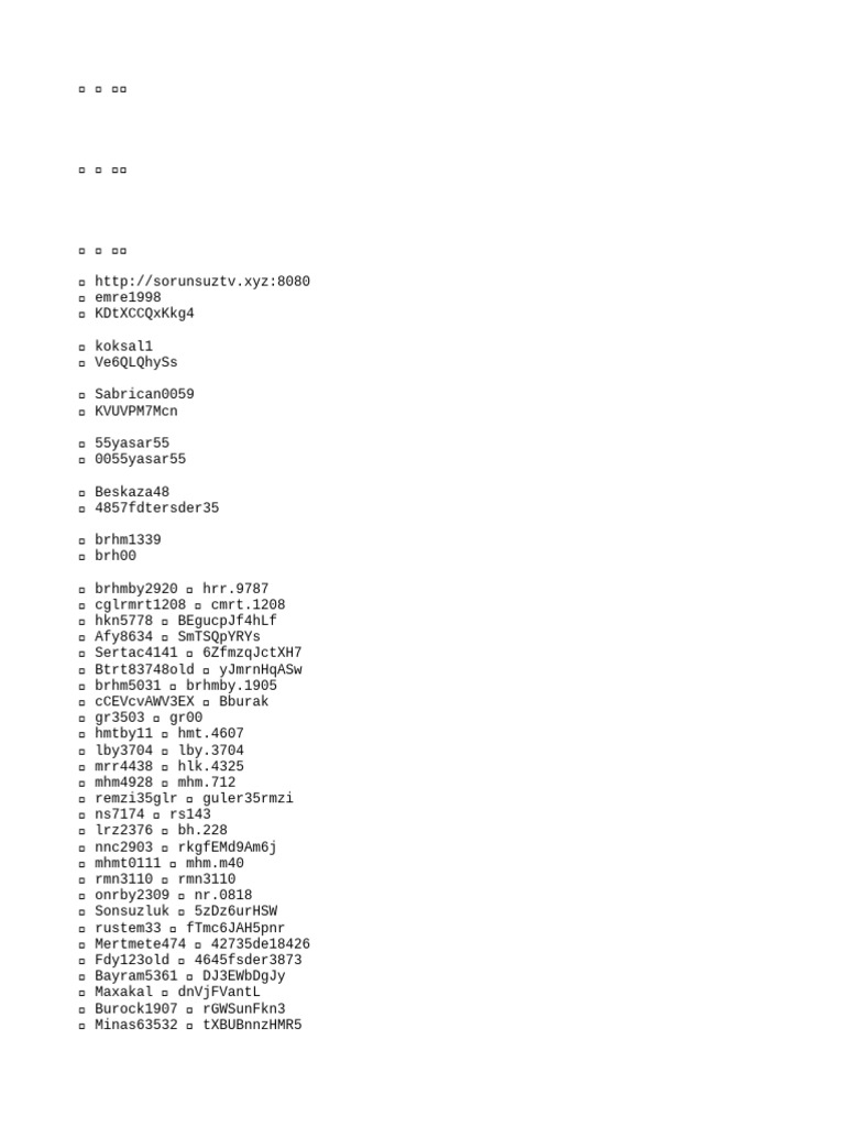 User Credentials for Access | PDF