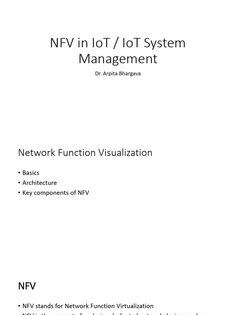 NFV in IoT - IoT - System - Management | PDF | Telecommunications ...