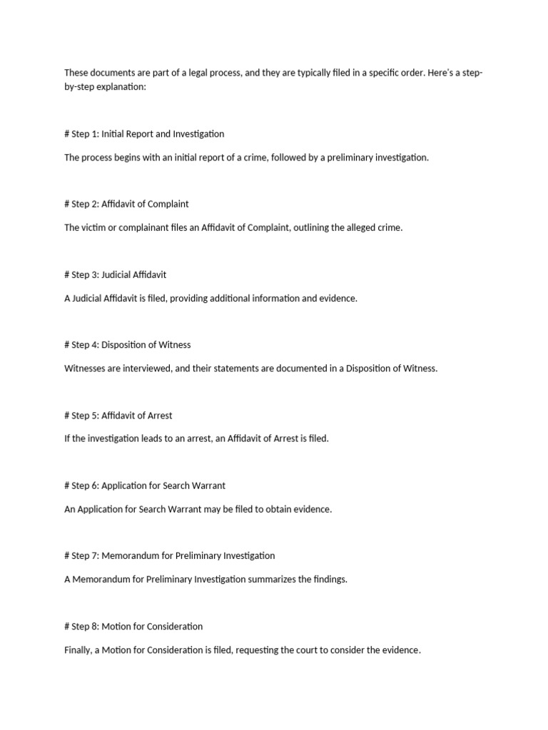 Legal Document Filing Process Steps | PDF