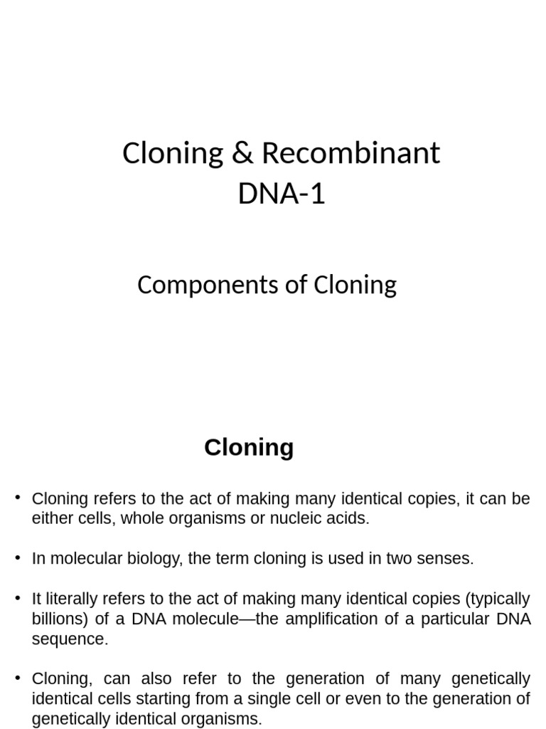 Cloning and Recombinant DNA Basics | PDF | Molecular Cloning | Plasmid