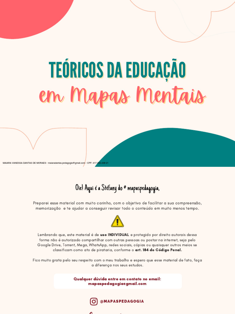 Teóricos Da Educação | PDF | Aprendizado | Pensamento