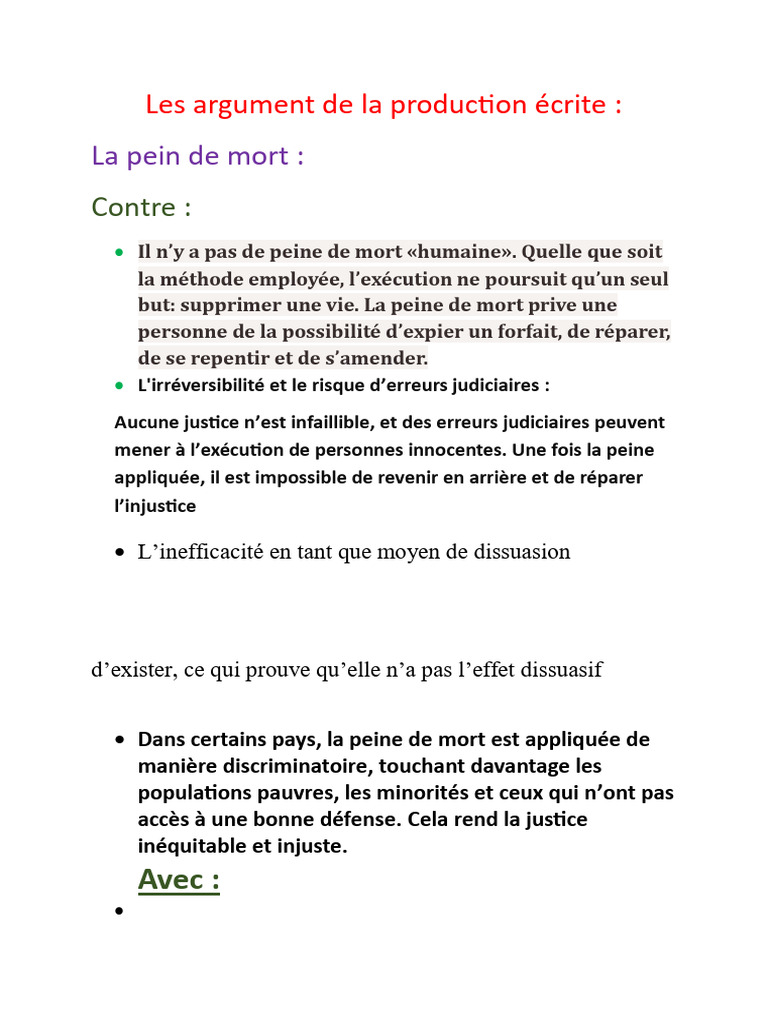 Arguments sur la peine de mort | PDF | Peine capitale | Crimes