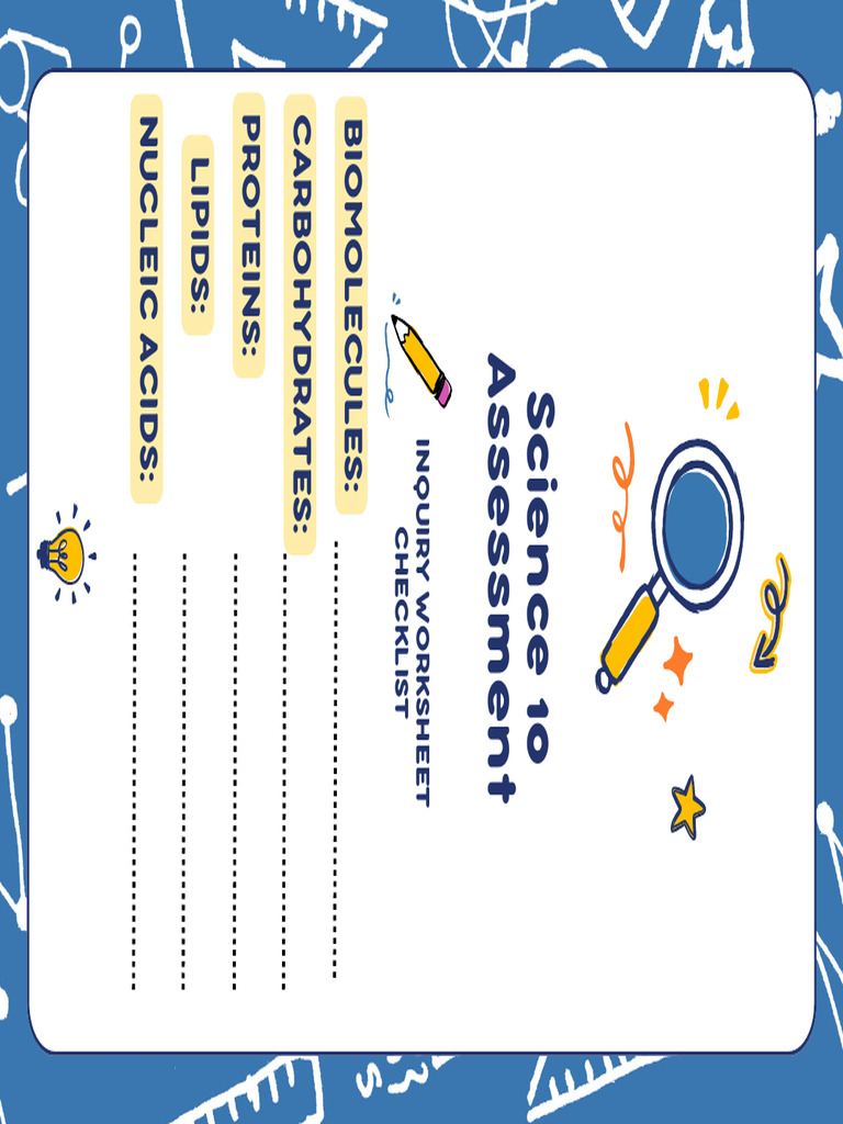 Science Project Assessment Cover Page in Blue Yellow Cute Fun Style 1 ...