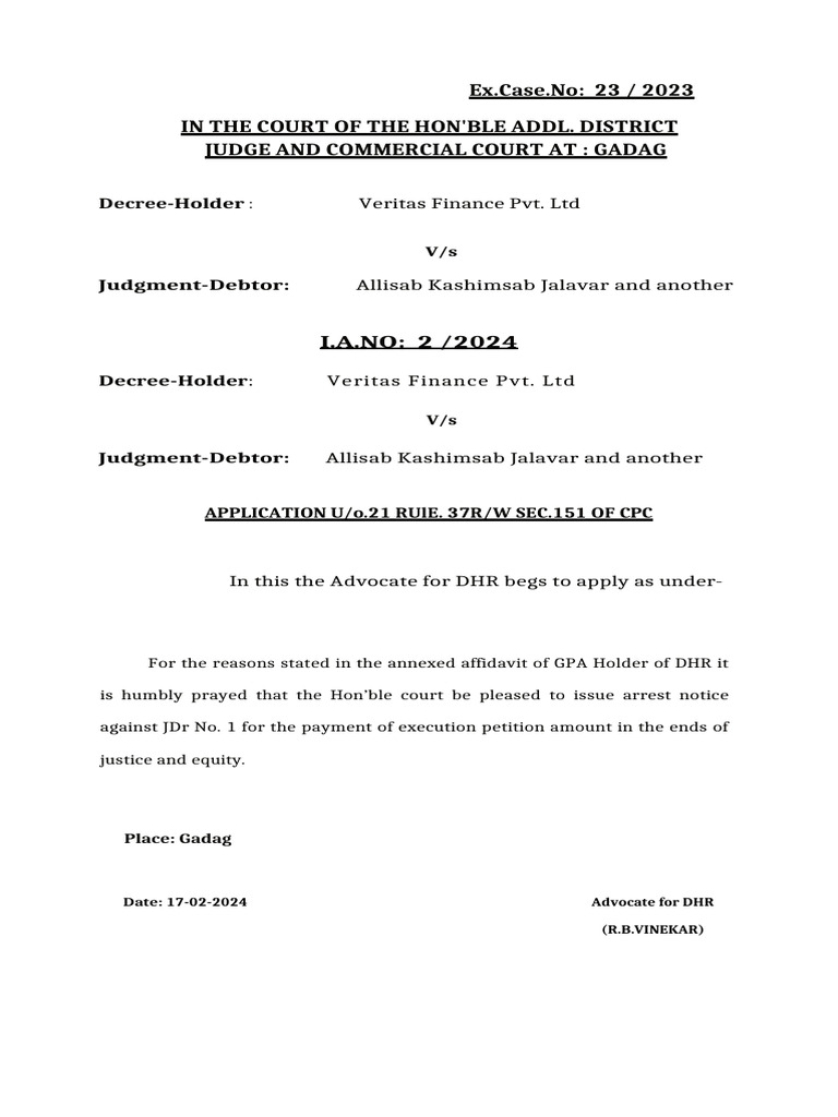 Arrest Notice Format | PDF | Arbitration | Judgment (Law)
