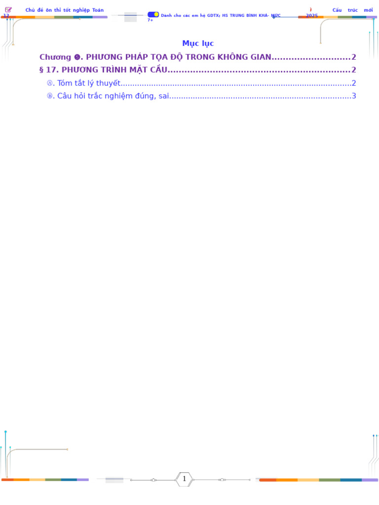 Cd15-Phuong Trinh Mat Cau | PDF