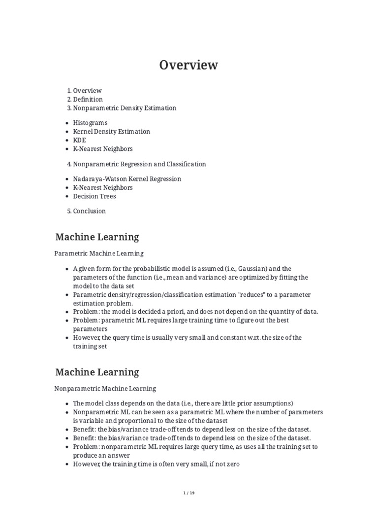09 ML Nonparametric Machine Learning | PDF | Histogram | Regression ...