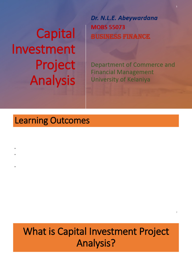 Capital Investment Project Analysis Guide | PDF | Internal Rate Of ...
