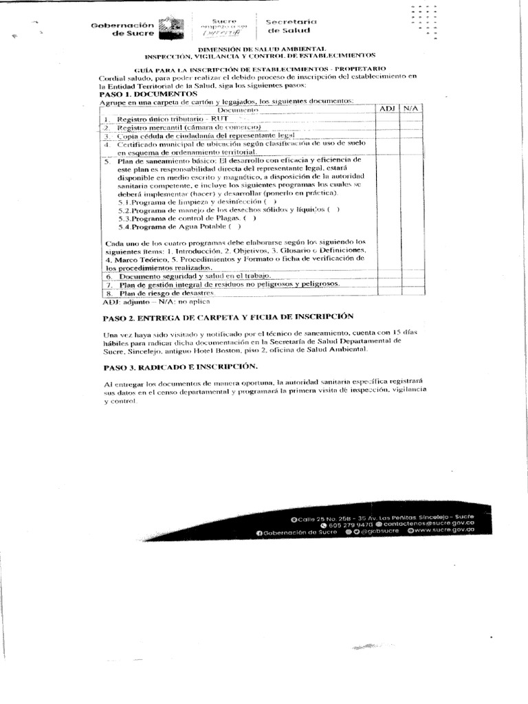 Vigilancia y Control de Establecimientos | PDF
