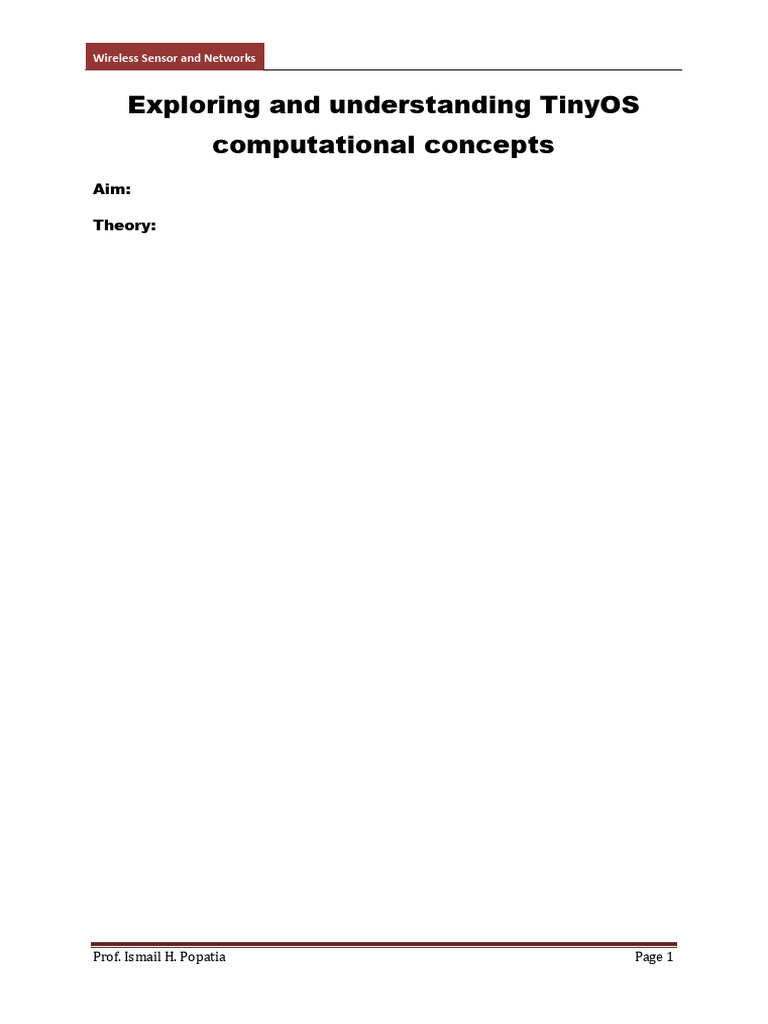 Practical 2 - Exploring and understanding TinyOS computational concepts ...