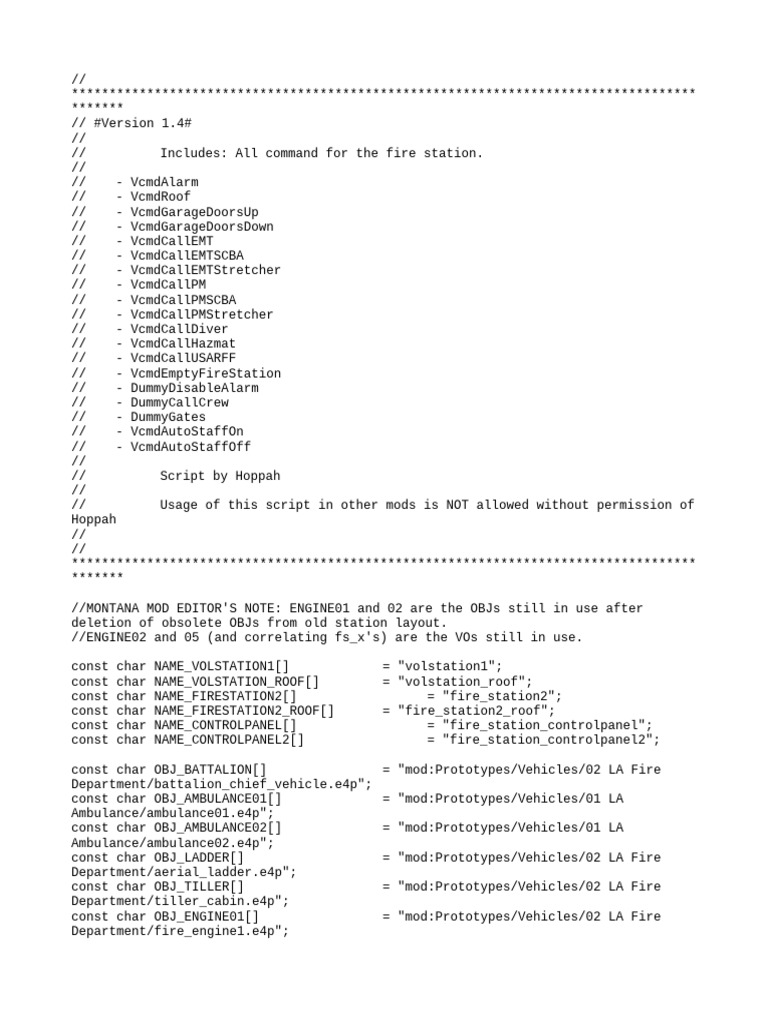 Fire Station Command Script Guide | PDF | Computer Programming ...