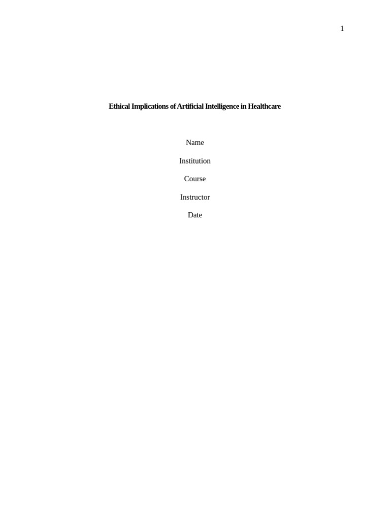 Ethical AI in Healthcare: Key Issues | PDF | Artificial Intelligence ...