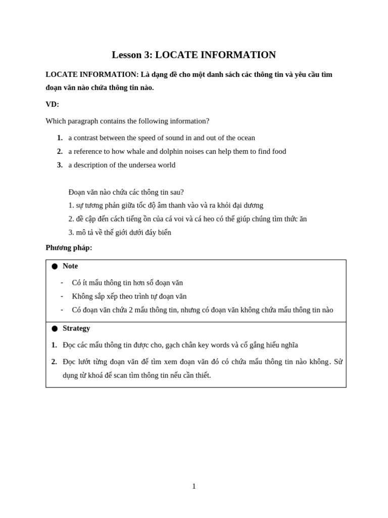 Reading 3 - LOCATE INFORMATION | PDF