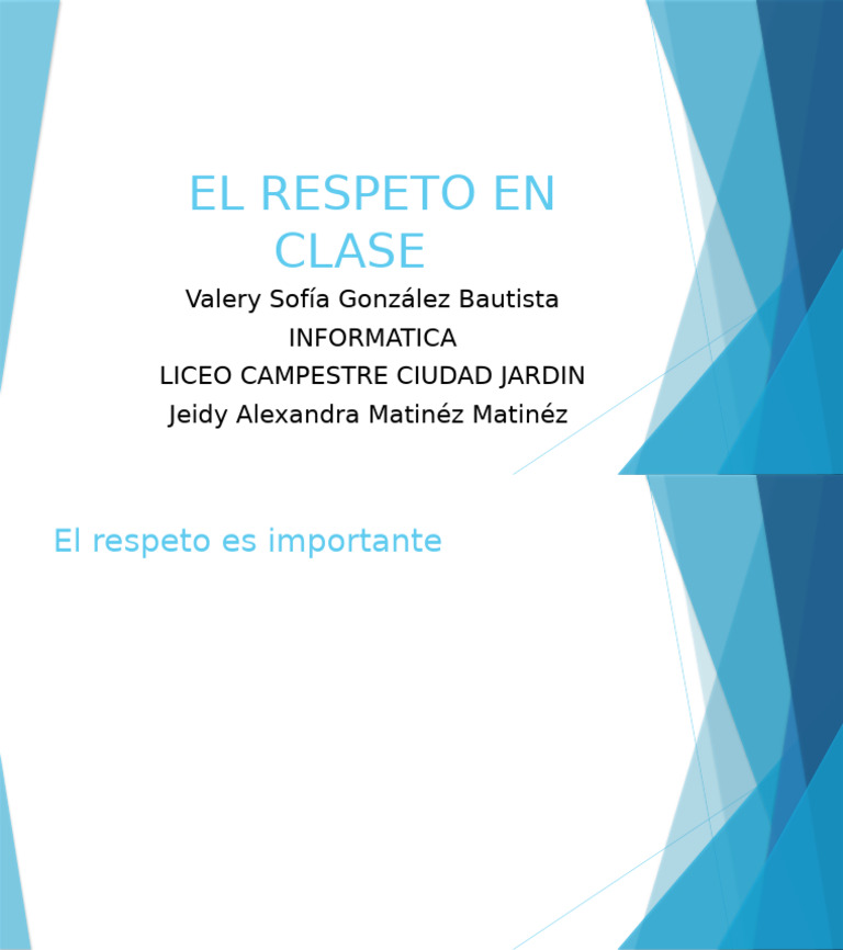 El Respeto En Clase Pdf