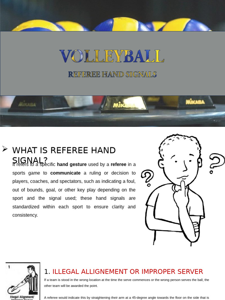 Referee Hand Signals Explained | PDF | Volleyball | Sports Rules And ...