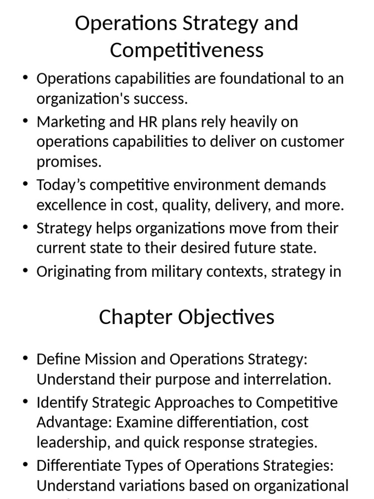 Operations Strategy for Competitive Edge | PDF | Strategic Management ...