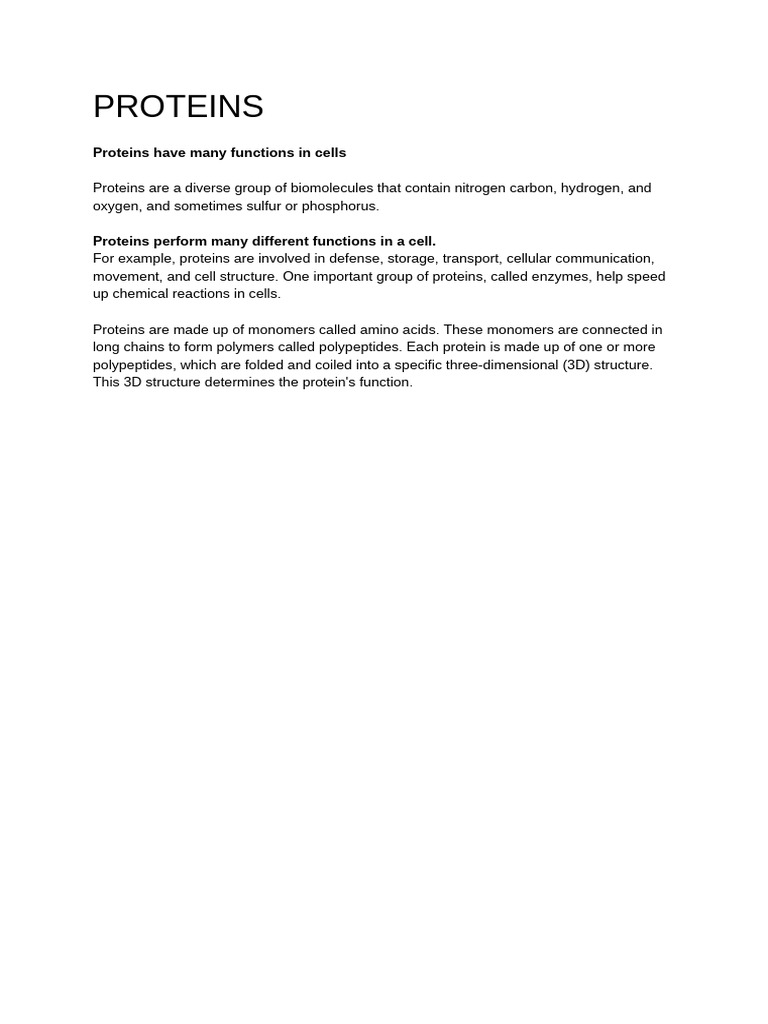 Proteins | PDF