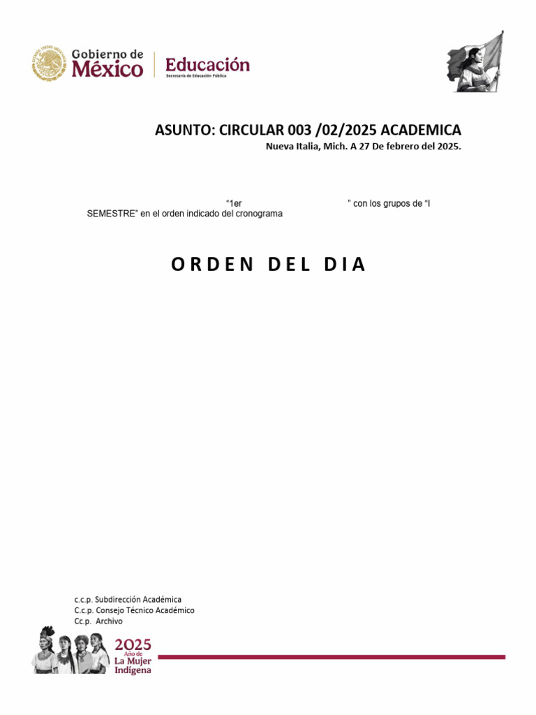 Circular 03 Academica de Acercamiento Sem. Feb-Jul. 2025 | PDF