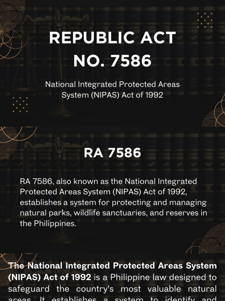 RA 7586: NIPAS Act Overview | PDF | Protected Area | Conservation Biology
