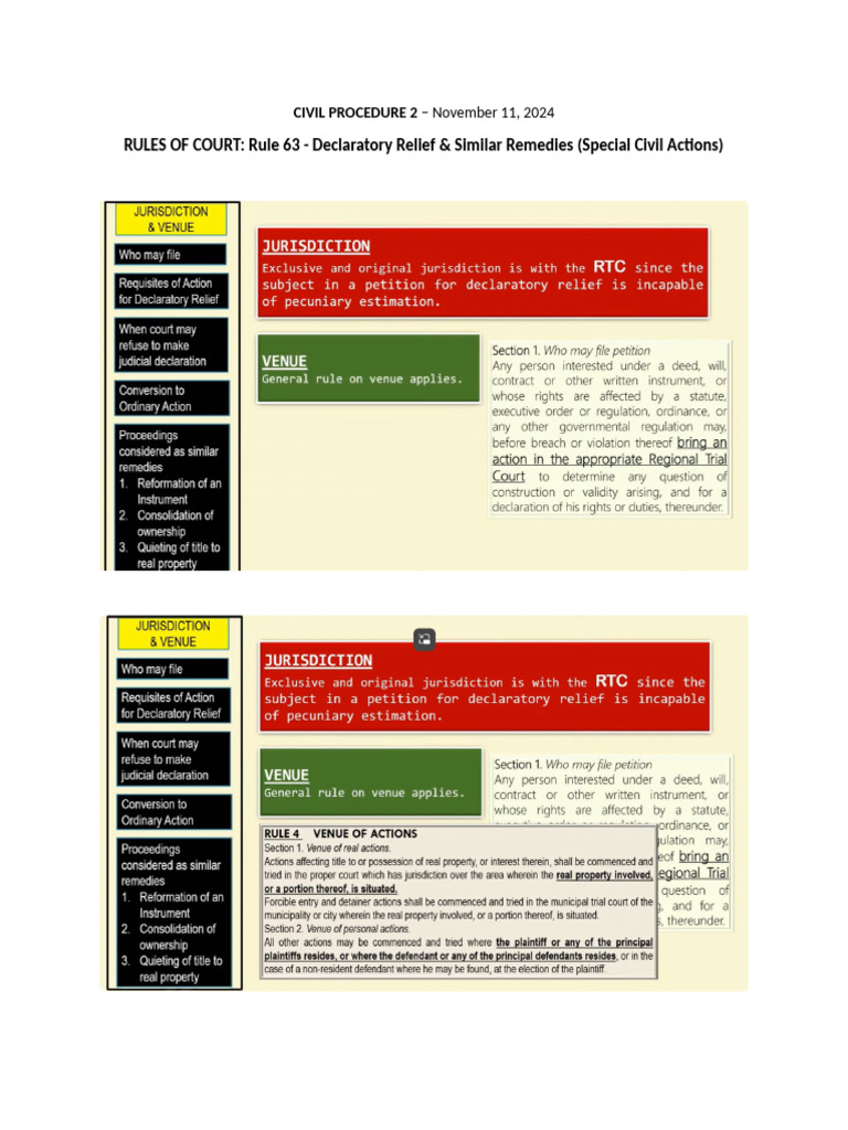 Rule 63: Declaratory Relief Overview | PDF