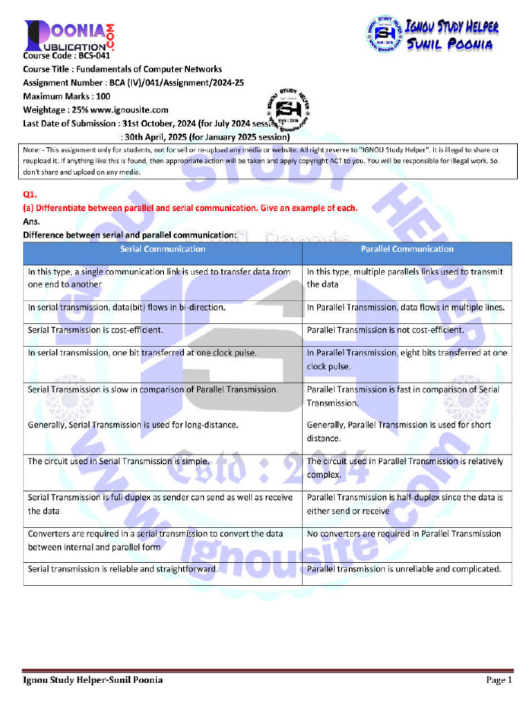 BCS 041 2024 25 | PDF