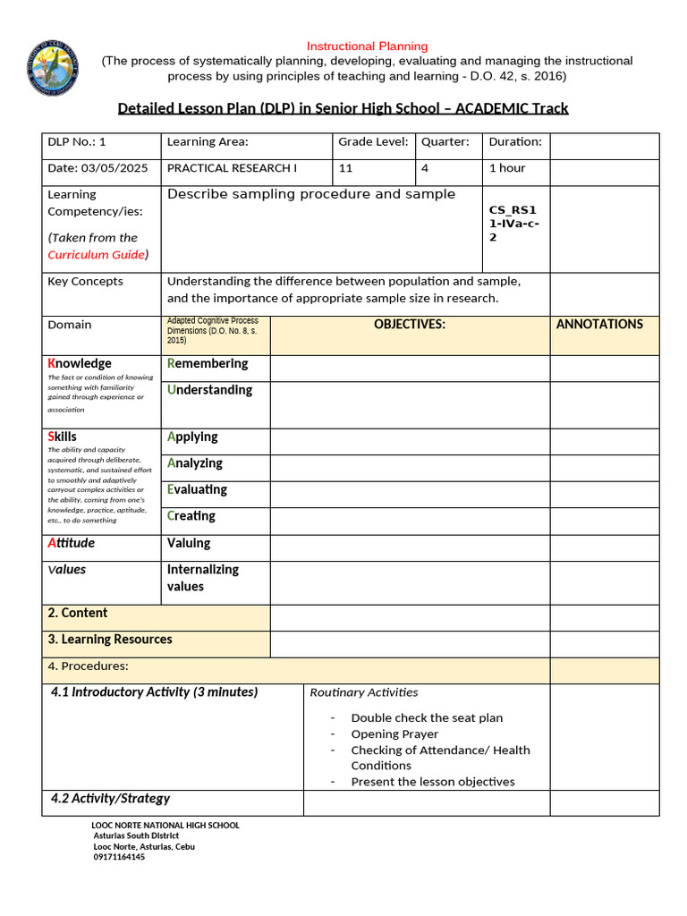 Practical Research I Lesson Plan | PDF | Learning | Knowledge