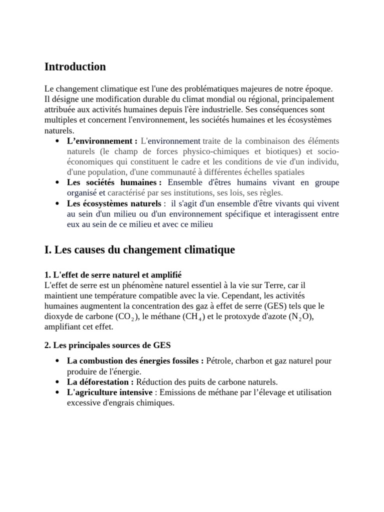 Causes et solutions du changement climatique | PDF | Changement ...