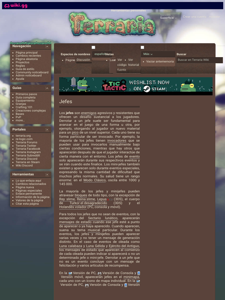 Guía de Jefes en Terraria | PDF | Wiki