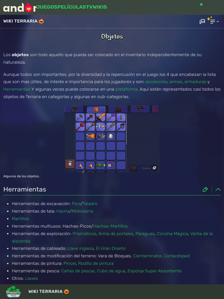 Objetos Clave en Terraria | PDF