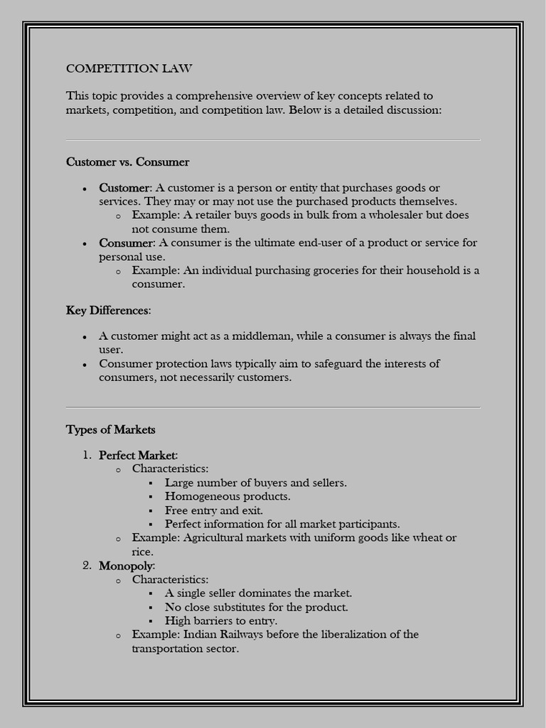 Overview of Competition Law in India | PDF | Alternative Dispute ...